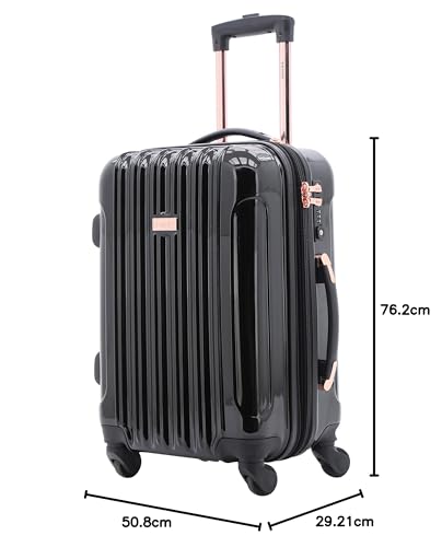 kensie Women's Alma Hardside Spinner Luggage, Expandable, Japanese Carmine Red, Carry-On 20-Inch