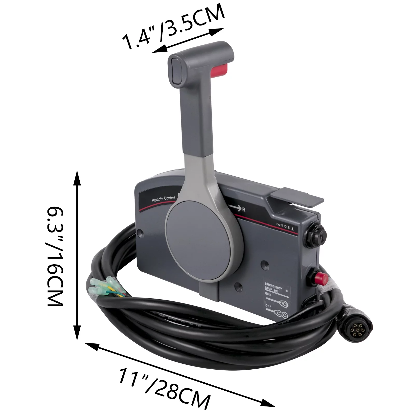 VEVOR Boat Throttle Control 703-48230-12-00 Boat Control Box 7Pin Outboard Remote Control with Safety Lanyard and Key Switch for Yamaha Side Mount