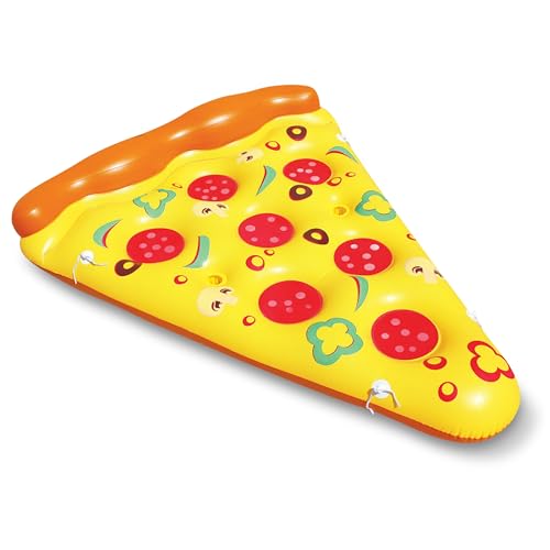 JOYIN Giant Inflatable Pizza Slice Pool Float, Fun Pool Floaties, Swim Party Toy, Summer Pool Raft (1 Pack), Extra Large with Cup Holders