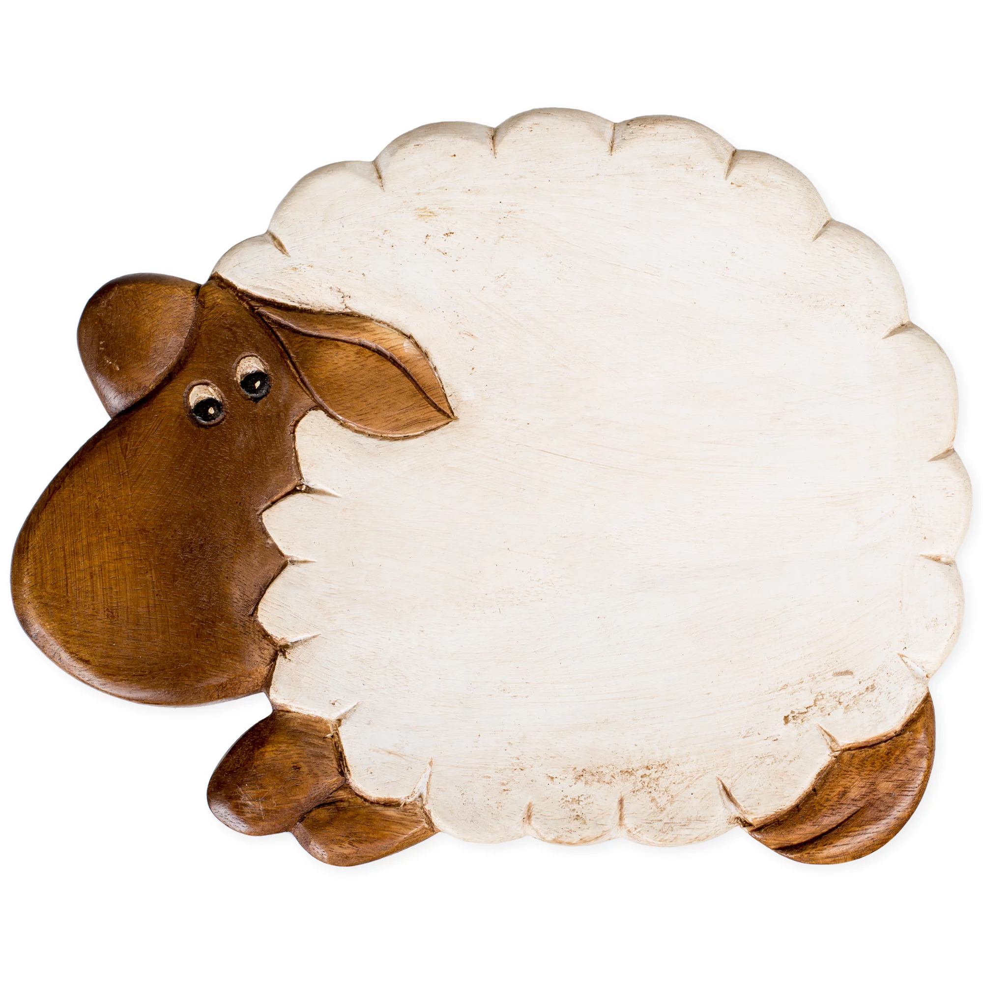 Sheep Design Hand Carved Acacia Hardwood Decorative Short Stool