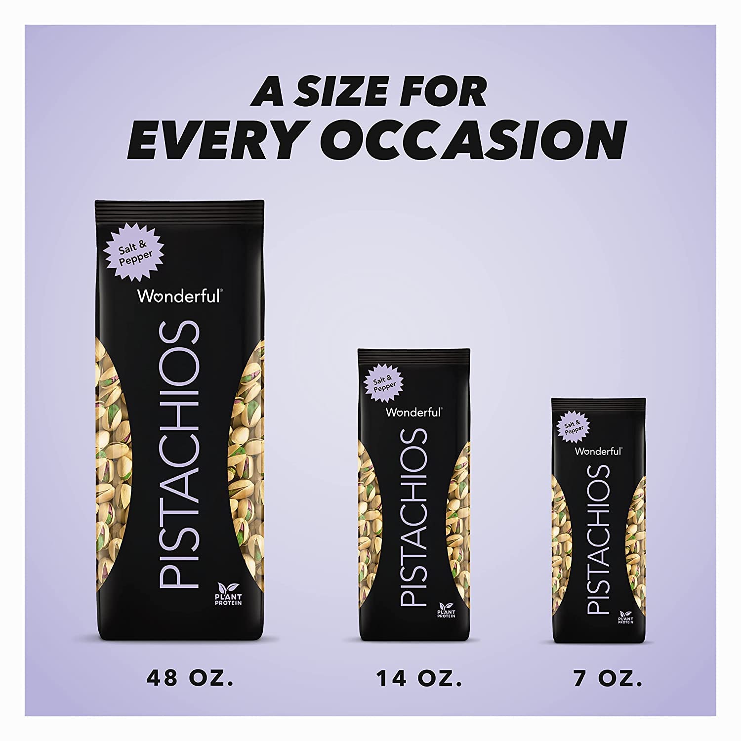 Wonderful Pistachios, In-Shell, Salt & Pepper Nuts, 48oz (Pack of 2)