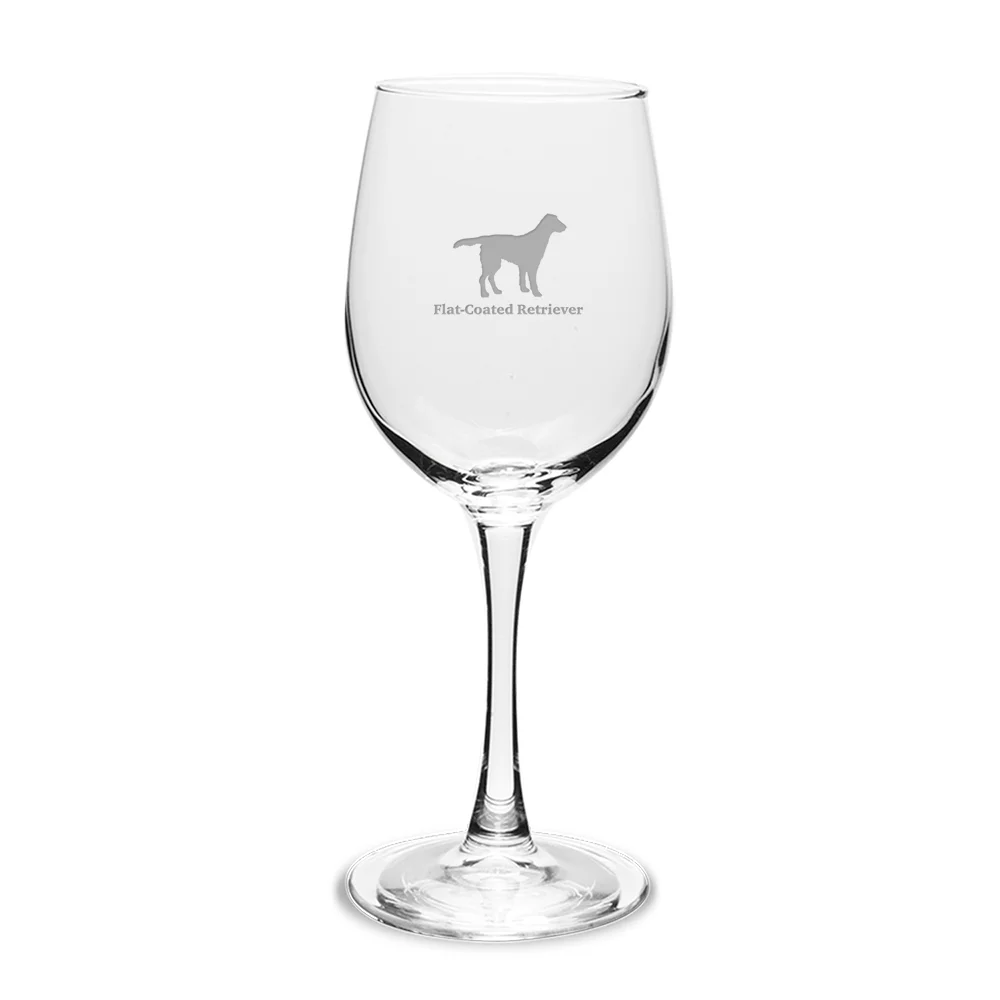 Flat-Coated Retriever 12 oz Classic White Wine Glass