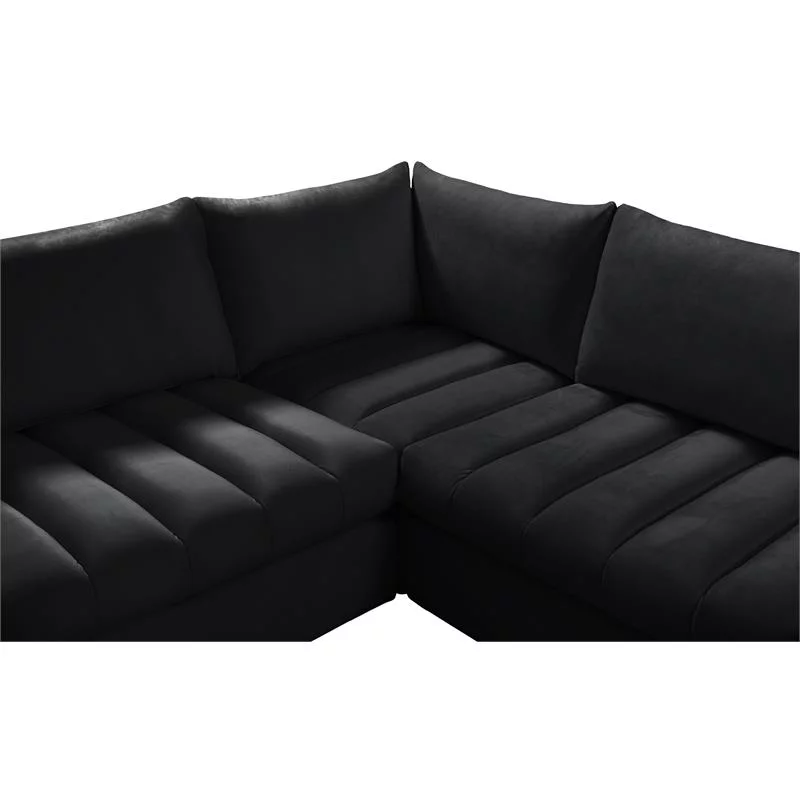 Meridian Furniture Jacob Black Velvet Modular Sectional