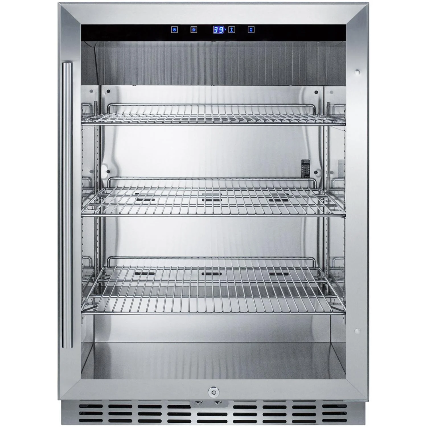 Summit Commercial 24-Inch 5.0 Cu. Ft. Outdoor Rated Built-In / Freestanding Beverage Center - SCR611GLOS