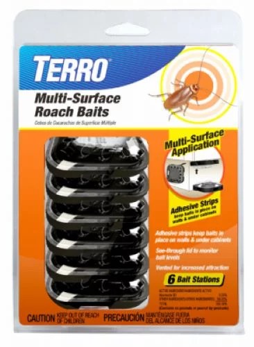 Terro T500 6-Pack Multi-Surface Roach Bait Stations - Quantity of 4