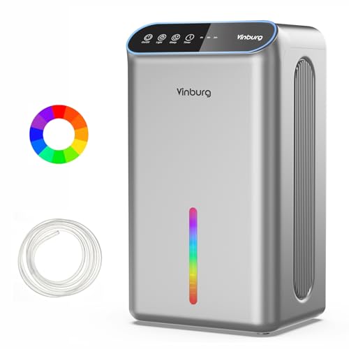 Dehumidifier for Basement (85 OZ, 800 sq ft) Quiet Dehumidifiers for Home, Auto Shut-Off, Sleep Mode, 3 Gear Timer(8H,16H,24H), Small Dehumidifier for Bedroom, Bathroom with Drain Hose