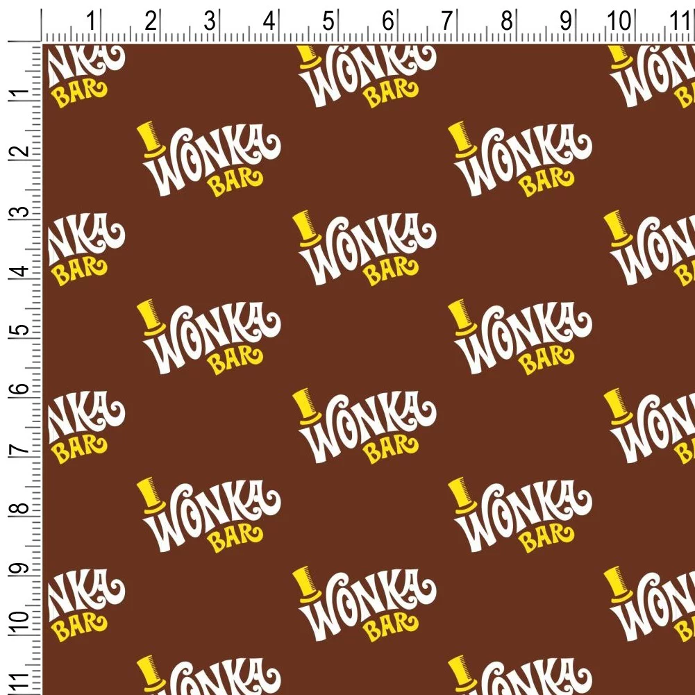 Willy Wonka and the Chocolate Factory Wonka Bar Logo Premium Roll Gift Wrap Wrapping Paper