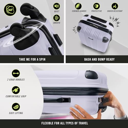 Kenneth Cole REACTION Out of Bounds Lightweight Hardshell 4-Wheel Spinner Luggage, Cobalt Blue, 20-Inch Carry On