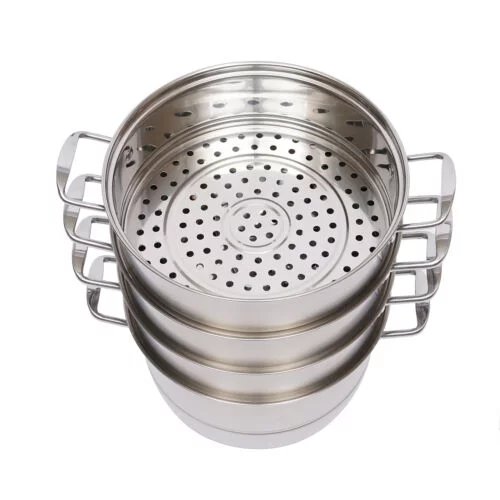 Stackable Stainless Steel Steamer Cooker Pot Glass Lid 5 layers large capacity