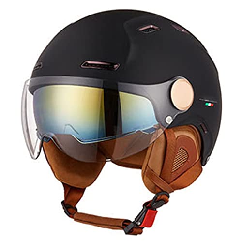 Men's Women's Motorcycle Half Helmet Retro Electric Open-Face Half Helmet with Adjustable Quick Release Buckle for Adults DOT Approved Bike Scooter Chopper Cruiser Moped Jet 3/4 Helmet