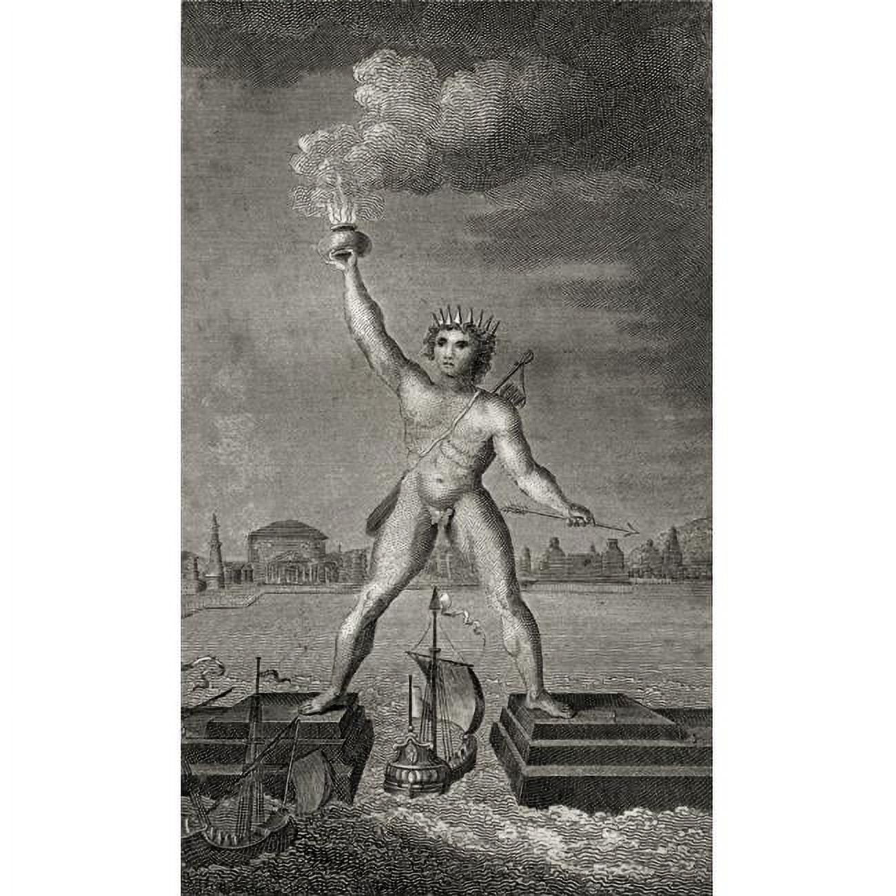 The Colossus of Rhodes. Engraved by Angus From The Book The Gallery of Nature Poster Print, Large - 22 x 38