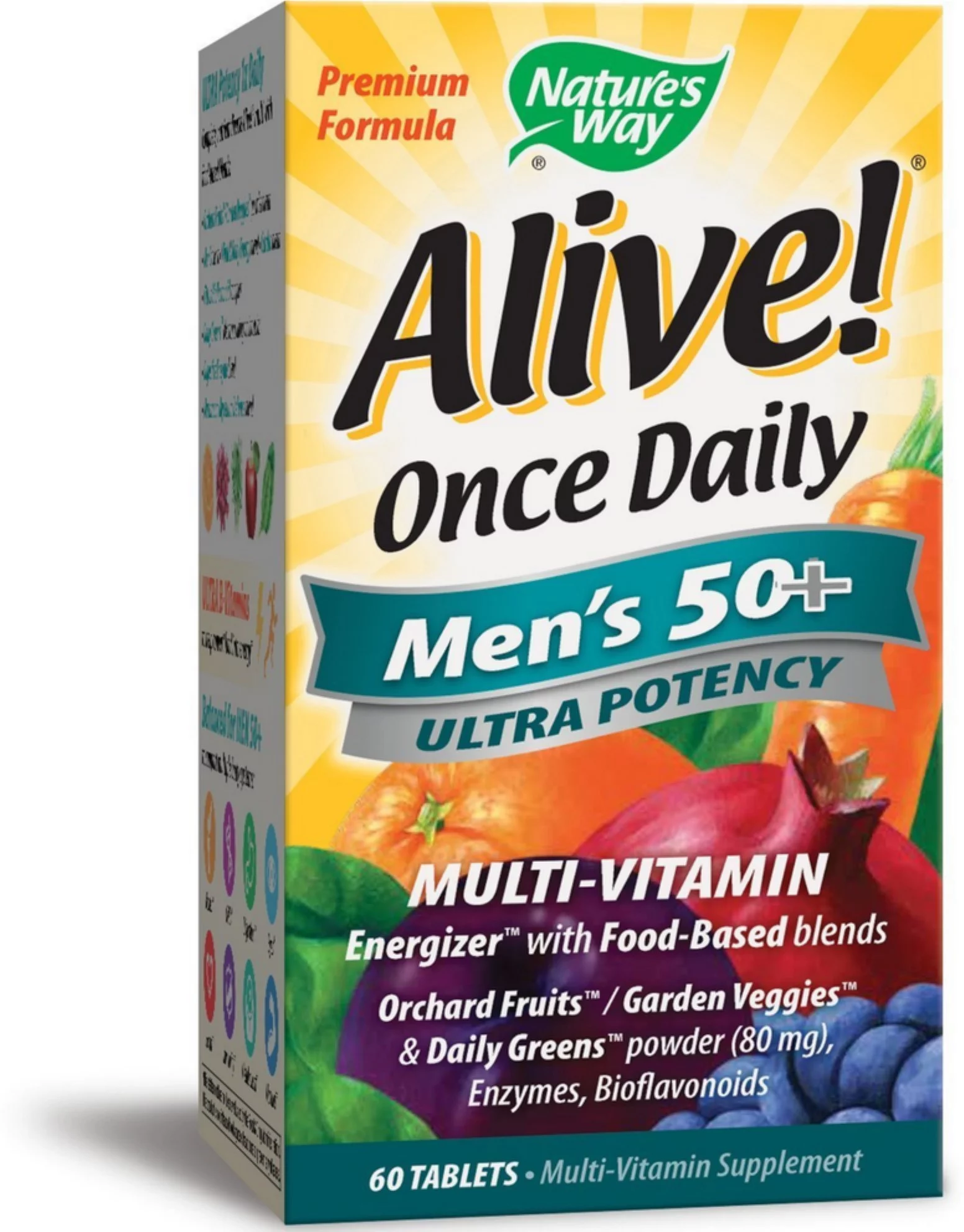 Nature's Way Alive! Once Daily Men's 50+ Ultra Potency Multivitamin 60 ea (Pack of 4)
