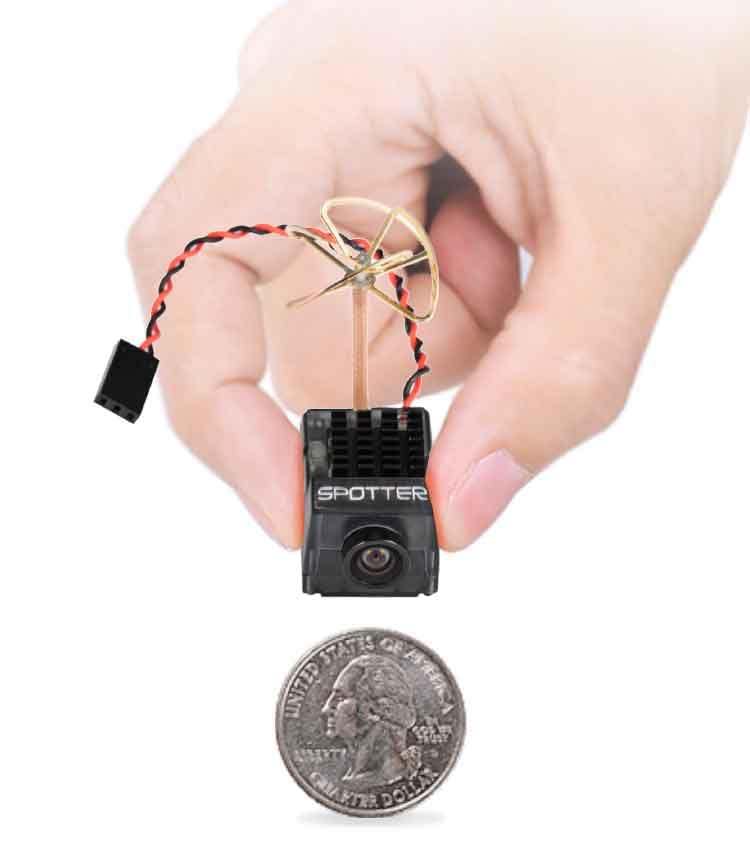 RunCam Spotter V2 FPV Camera and Transmitter Kit, 5.8G Micro AIO Cam, OSD, Integrated Mic, FOV170 Degree 700TVL, 40CH, 20MW-200MW Adjustable