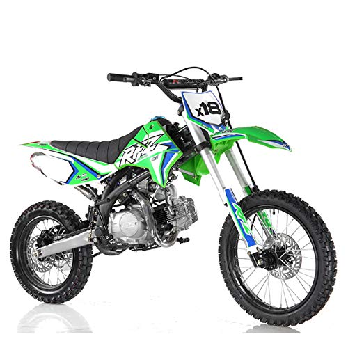 Apollo DB-X18 125CC RFZ Racing Dirt Bike with Twin Spare Heavy Duty Steel Frame Apollo Dirtbike for Youth Adult Big Size Tires 17