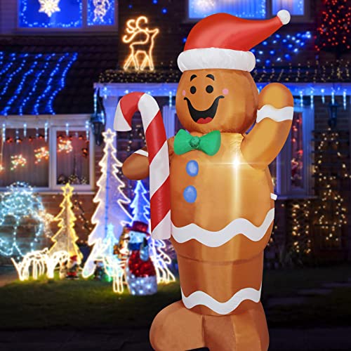 8 Feet Tall Christmas Inflatable Nutcracker Soldier Yard Decoration Giant Build-in Lighted Inflatable Christmas Nutcracker Garden Lawn Yard Decor with Built in Fan and Anchor Ropes…
