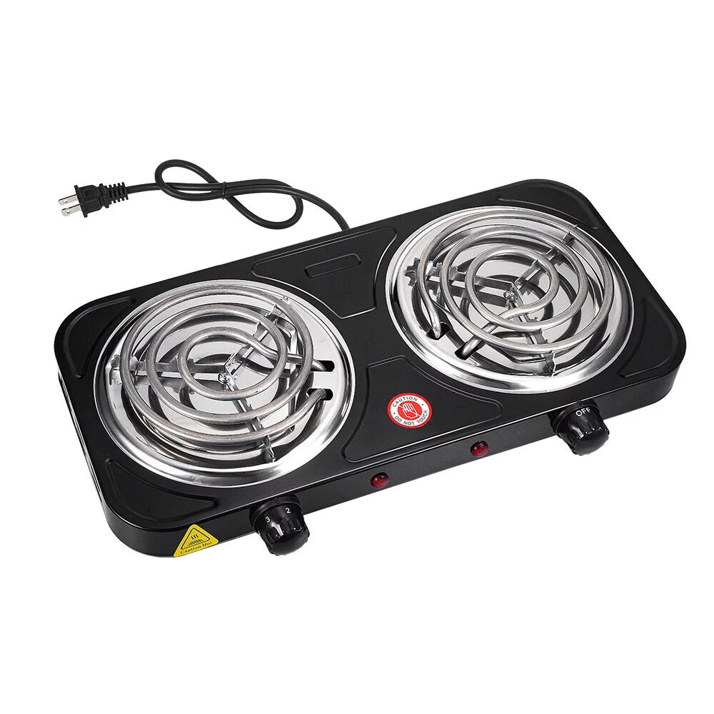 Jahy2Tech  Hot Plate Kitchen Double-burner Electric Stove Multi-turn Heating Tubes Double Multifunction Temperature Control 220v2000W