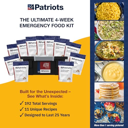 4Patriots 2-Week Survival Food Kit: Emergency Food Supply Designed to Last 25 Years, 84 Servings