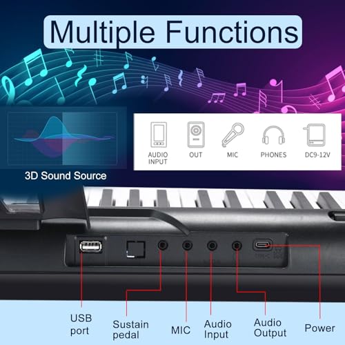 88 Key Digital Piano, Semi Weighted Electronic Keyboard Piano with Music Stand, Power Supply, Sustain Pedal, Stand, Bluetooth, MIDI, for Beginner Professional at Home, Stage