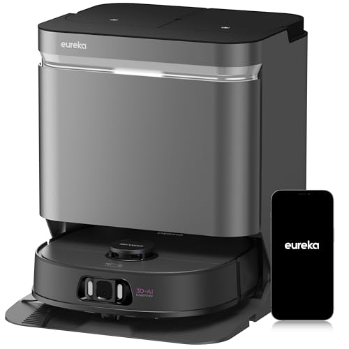 Eureka E20 Plus Robot Vacuum and Mop Combo, Robot Vacuum Cleaner with Bagless Self Emptying Station, 45-Day Capacity 8000Pa Suction and Anti Hair-Tangling Brush App Control LiDAR Navigation