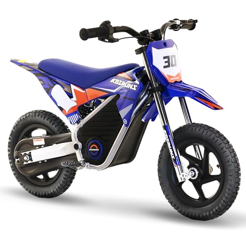 AIII Electric Dirt Bike for Kids 3-7, High Performance Racing Grade Motorcycle, Up to 8MPH, 2 Speed Settings, 12-Inch Off-Road Tires, Rear Disc Brakes & Advanced Shock Absorption, Red