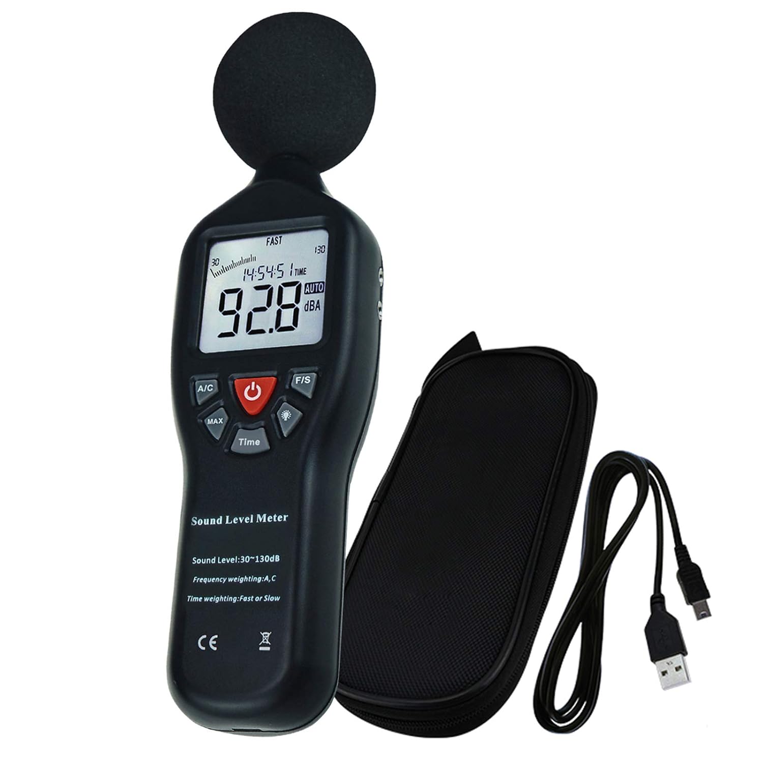 Sound Meter Decibel Level Calibrator Calibration with Noise Measurement Reader Output Sound Level 94dB & 114dB output levels for 1 inch and 1/2 inch Microphones