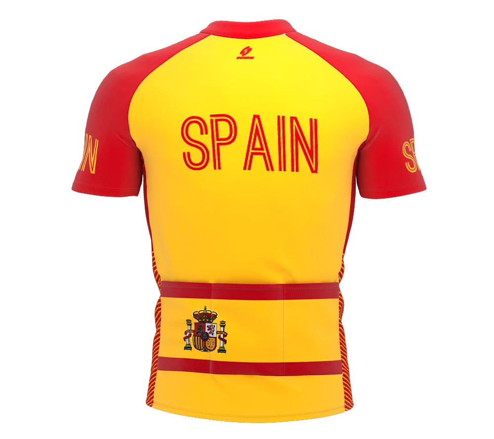 Spain Full Zipper Bike Short Sleeve Cycling Jersey  for Men - Size XS