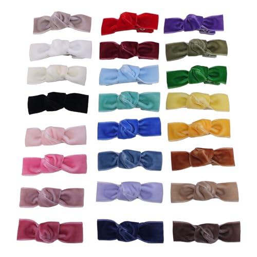 24 Pieces Velvet Bow Hair Clips Barrettes for Baby Girl Hair Bows Alligator Clip Accessories for Little Girls Toddler Kids Teens