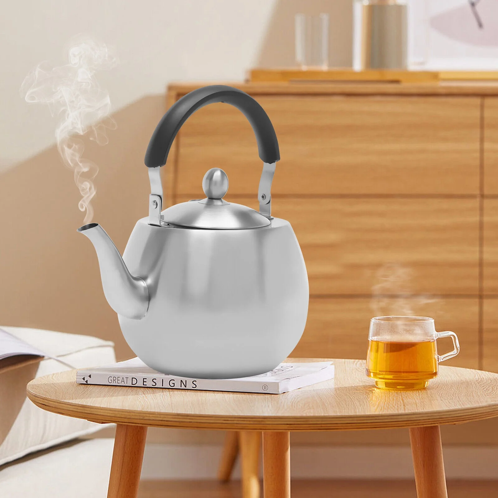 DENEST 4L Stainless Steel Kettle Hot Kettle Teapot Kitchen Gadgets Coffee Pot Long Type