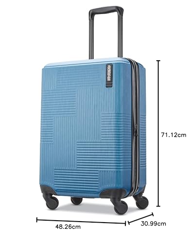 American Tourister Stratum XLT Expandable Hardside Luggage with Spinner Wheels, Jet Black, Carry-On 21-Inch
