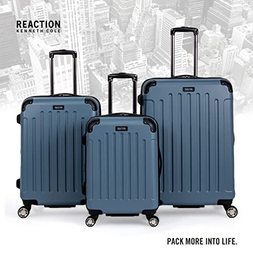 Kenneth Cole REACTION Renegade Luggage Expandable 8-Wheel Spinner Lightweight Hardside Suitcase, Navy Blue, 20-Inch Carry On