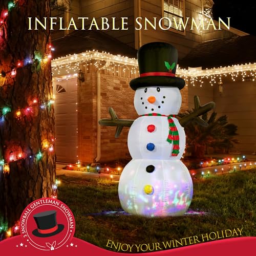 VIVOHOME 6FT Christmas Inflatable Outdoor Decoration, Snowman with Penguin, Navidad Blow Up Yard Decor with Built-in LED Light for Lawn, Garden, Party