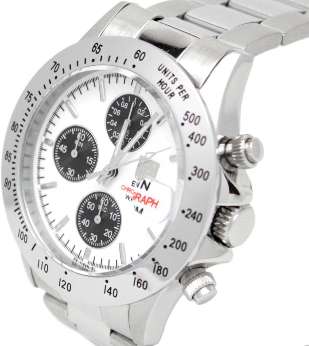 Elgin FK1184S-W Men's Watch, Silver, Dial Color - Black, Watch