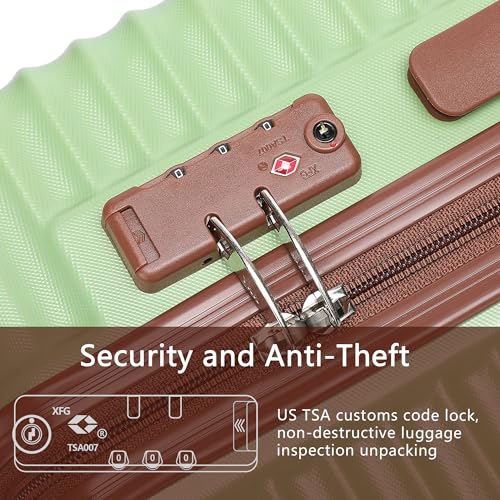 20-Inch Carry on Luggage,Carry-on Suitcase with Spinner Wheels and TSA Lock, 22x14x9 Airline Approved,Hardside Lightweight Travel Carry-on Luggage,Small Rolling Luggage (Beige, 20 Inch)