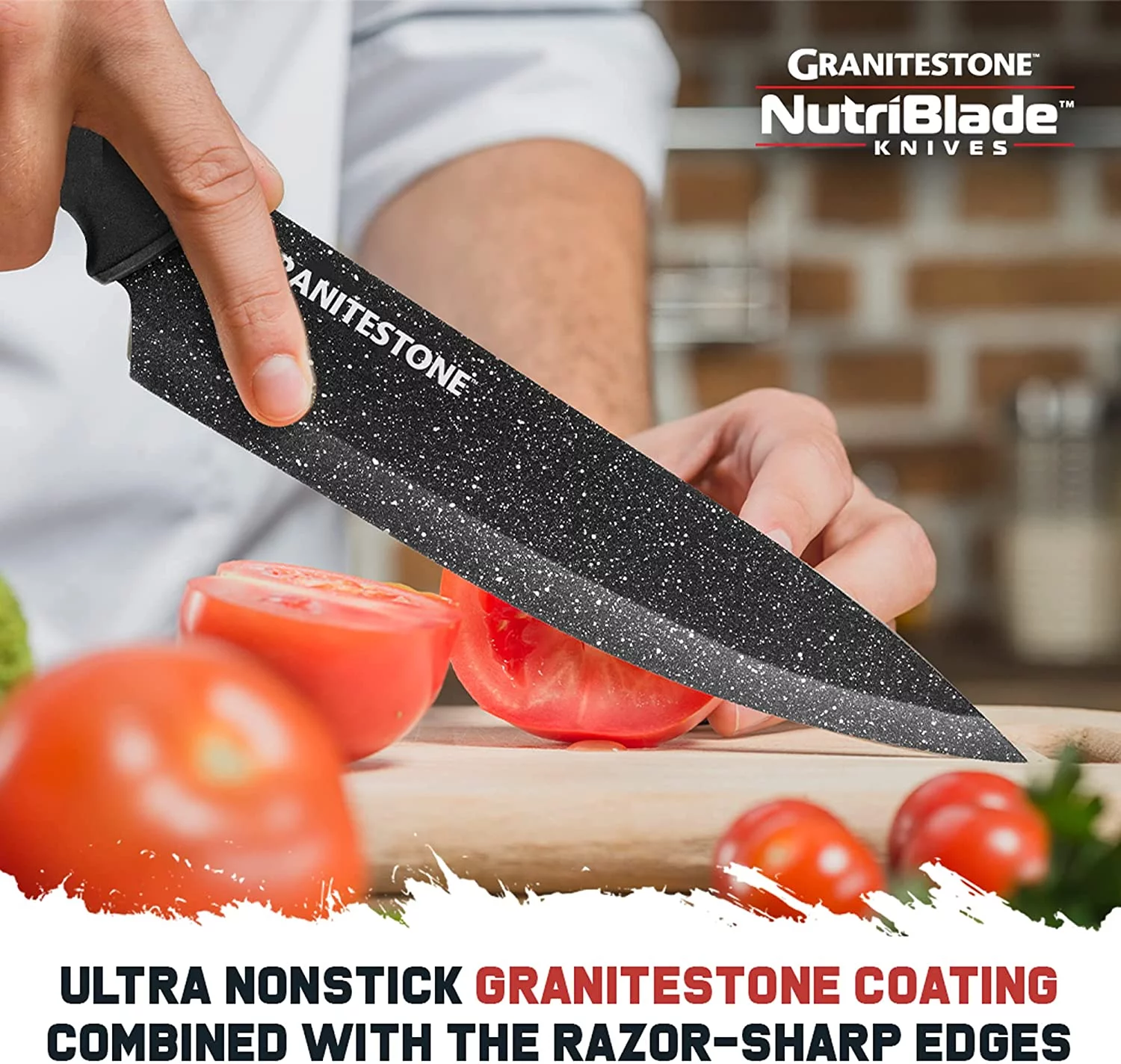 Granitestone Nutriblade Knife Set 6 Piece Knives Set, Dishwasher Safe