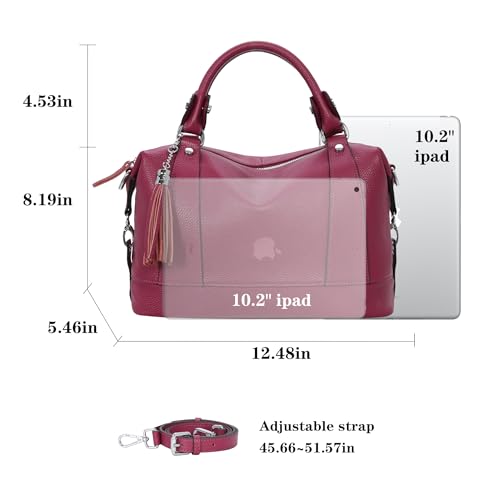 HESHE Womens Genuine Leather Handbags Purse Crossbody Satchel Tote Bags Ladies Real Leather Bags