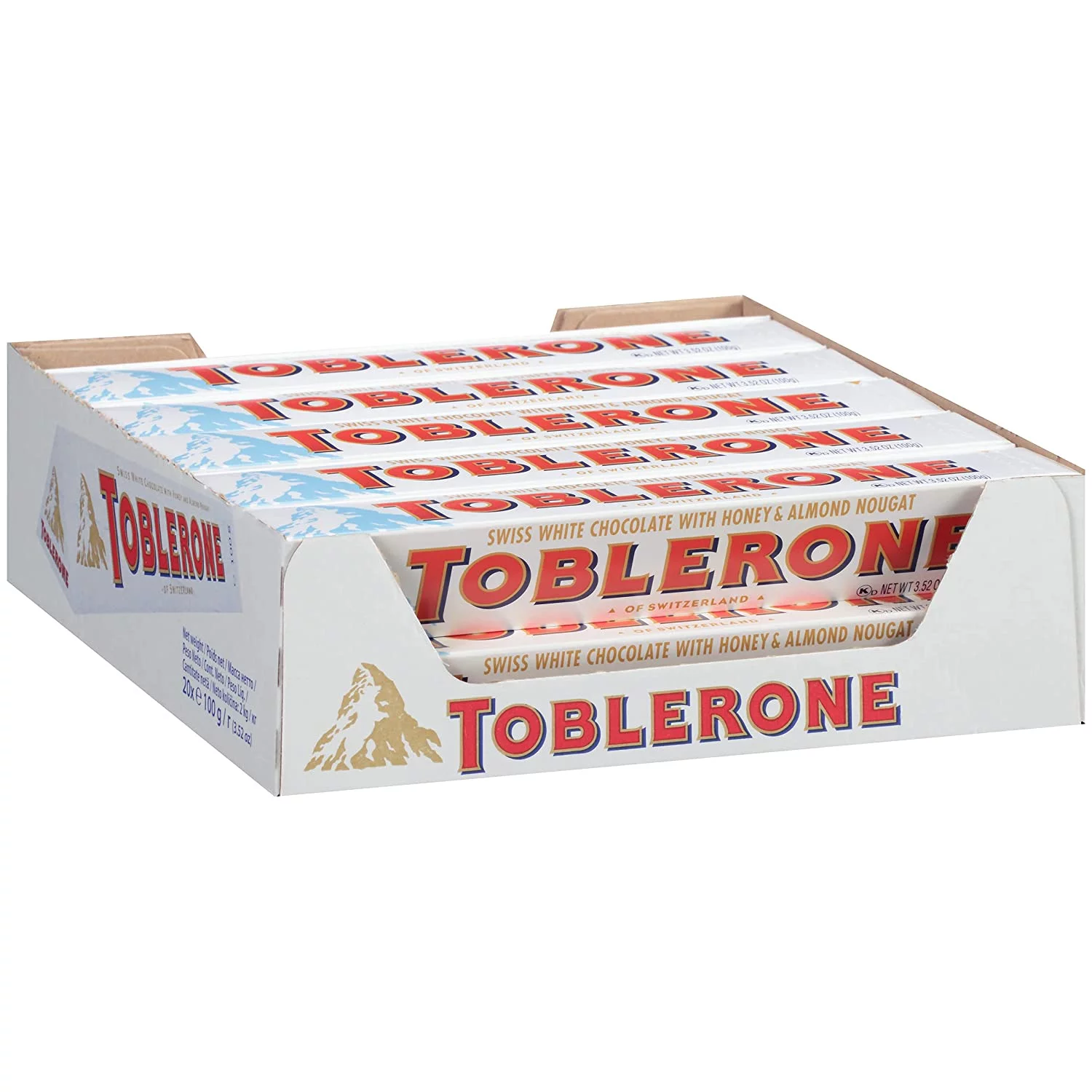TOBLERONE: Swiss White Chocolate Bar: 12 Count