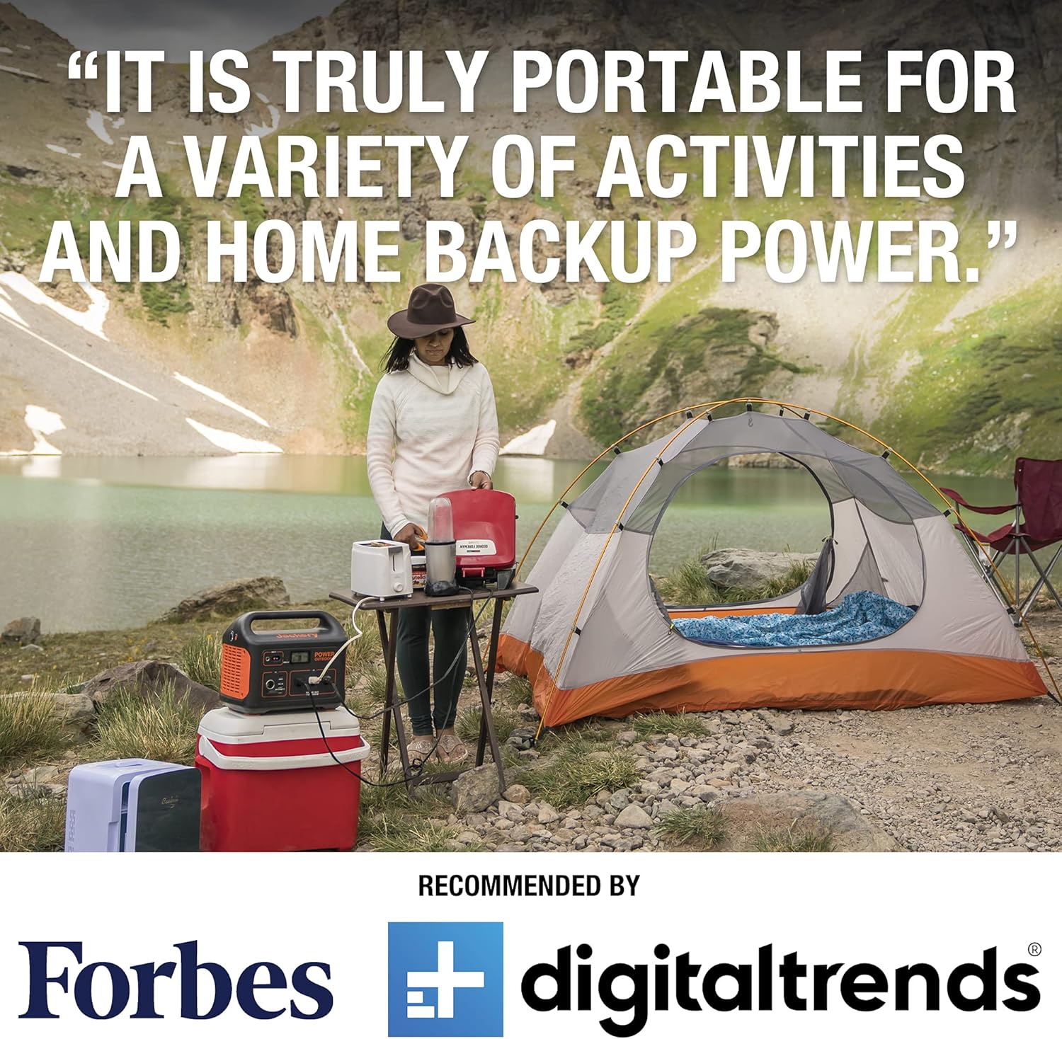 Jackery Solar Generator 1000, Explorer 1000 and 2X SolarSaga 100W with 3x110V/1000W AC Outlets, Solar Mobile Lithium Battery Pack for Outdoor RV/Van Camping, Emergency