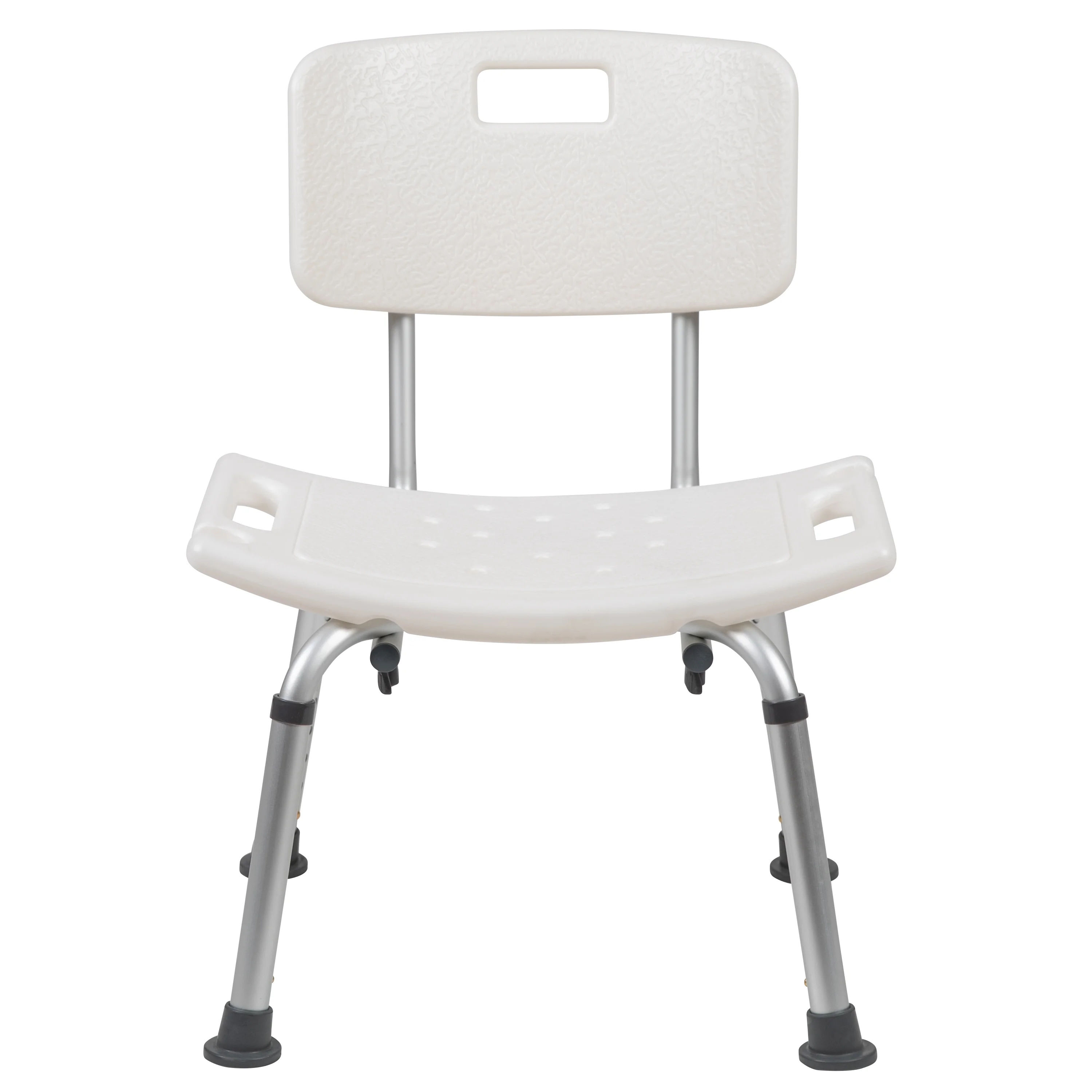 Emma + Oliver Tool-Free 300 Lb. Capacity, Adjustable White Bath & Shower Chair with Back