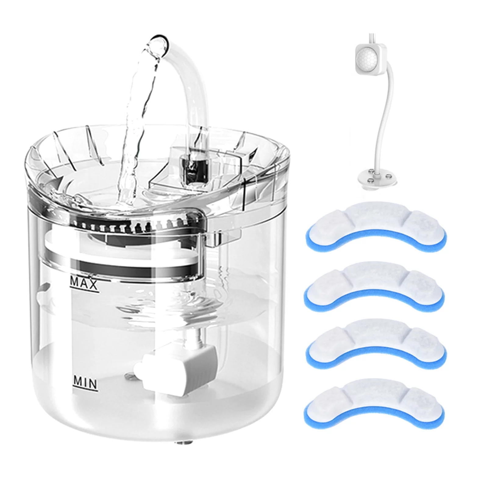 Abanopi Cat Water Fountain, Dog Water Dispenser, 2L Super Quiet Automatic Pet Drinking Fountain 2 Water  Modes for Cats, Dogs, Multiple Pets