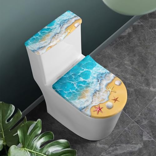 Christmas Bow Bell Toilet Tank Lid Cover and Toilet Seat Lid Cover 2 Pcs Set Toilets Covers with Elastic Cloth Fits Most Toilets Tanks & Lids