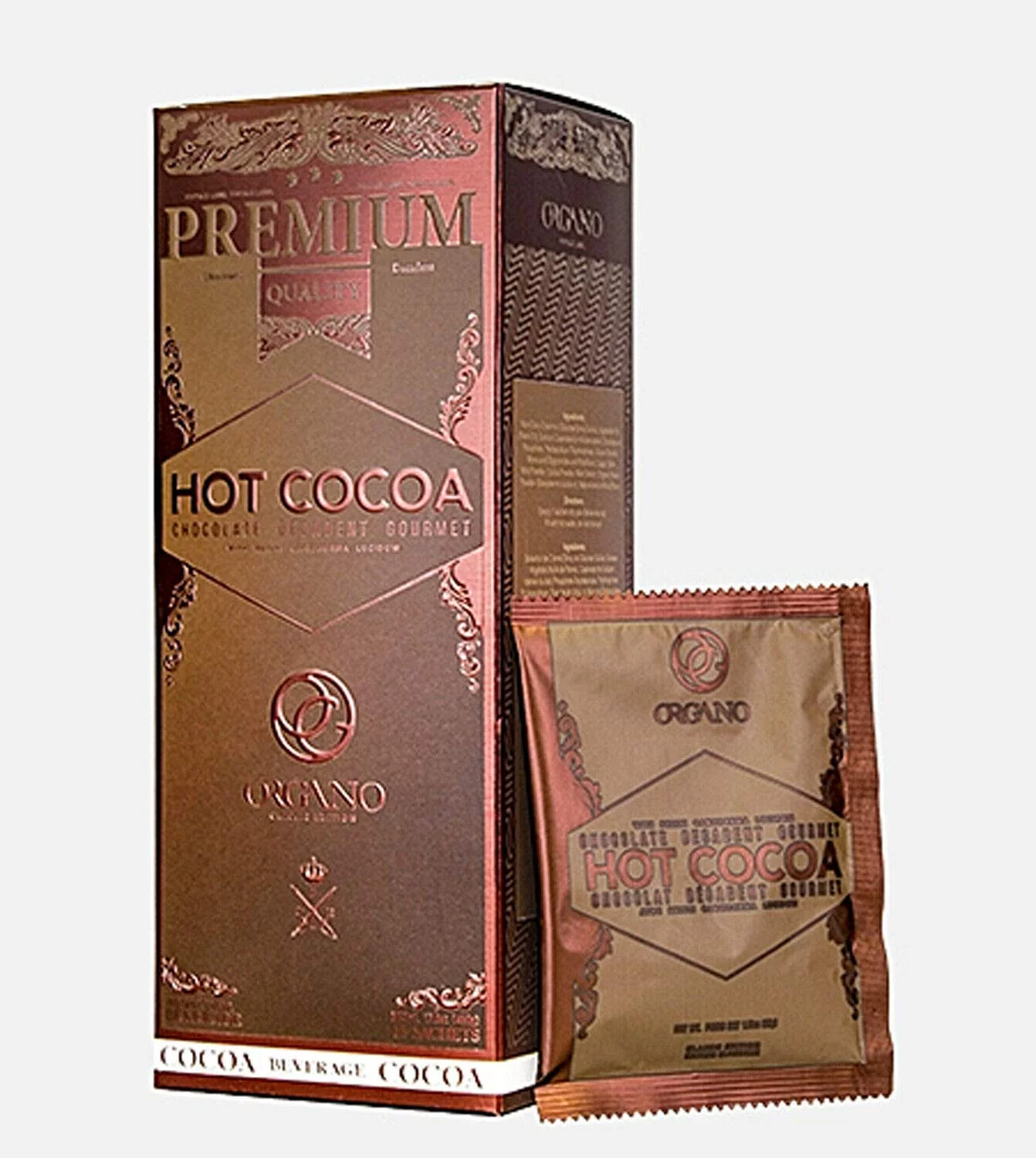 Organo Gold Premium Hot Cocoa Hot Chocolate U.S.A. Packaging (1 Box)