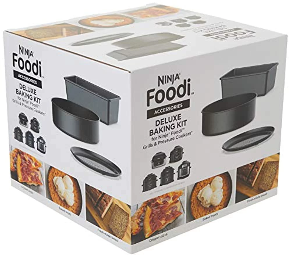 Ninja Foodi Deluxe Bake Kit Nonstick Aluminum 3-Piece Bakeware Set Black (AOPKIT)