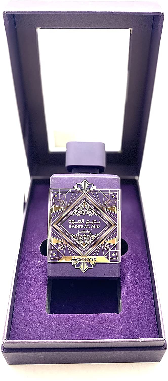 Lattafa Bade'e Al Oud Amethyst EDP - Rose, Jasmine & Oud Perfume with Amber, Vanilla and Patchouli