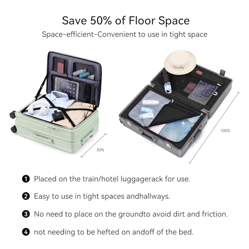 ROAMING Grace Expandable Carry On Luggage Airline Approved, 20 Inch Hardside Carry On Suitcase with Wheels, Travel Harshell Spinner Small Luggage with Tsa Lock, Jade cyan, 20-Inch Carry-On