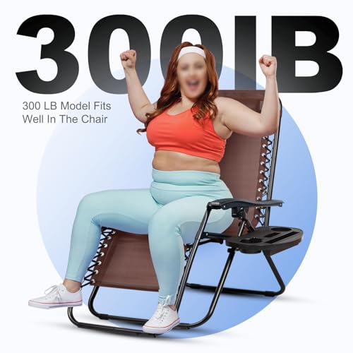 Nazhura Set of 2 Relaxing Recliners Patio Chairs Adjustable Steel Mesh Zero Gravity Lounge Chair Beach Chairs with Pillow and Cup Holder (Dark Green)