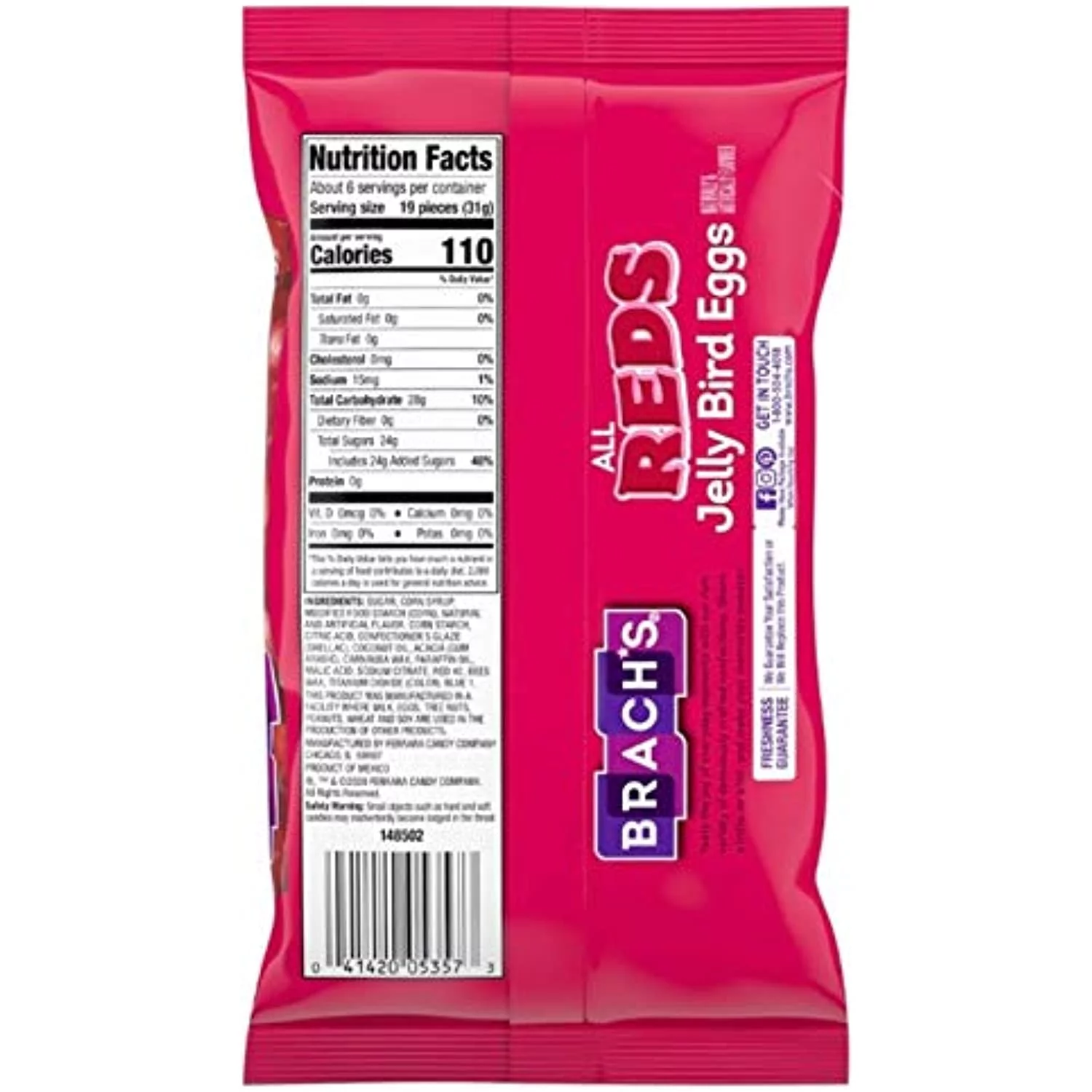 Brachs All Reds Jelly Bird Eggs Cherry Strawberry Raspberry & Watermelon Jelly Beans 7 Ounce Bag (Pack Of 2)