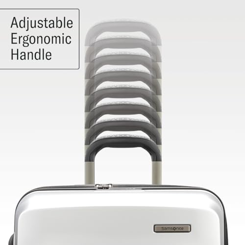 Samsonite Carry-On Pro Front Pocket Hardside Expandable 21-Inch Octiv Luggage: Durable & Impact Resistant, 360° Aero Trac Spinner Wheels, Adjustable Telescopic Handle, TSA Approved Lock - Silver