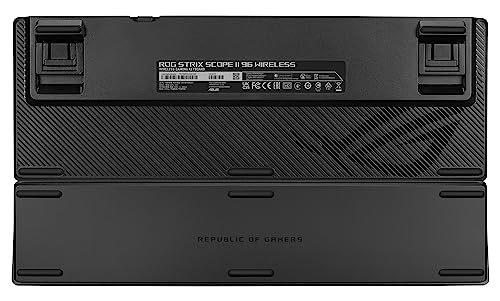 ASUS ROG Strix Scope II 96 Wireless Gaming Keyboard, Tri-Mode Connection, Dampening Foam & Switch-Dampening Pads, Hot-Swappable Pre-lubed ROG NX Snow Switches, PBT Keycaps, RGB-Black