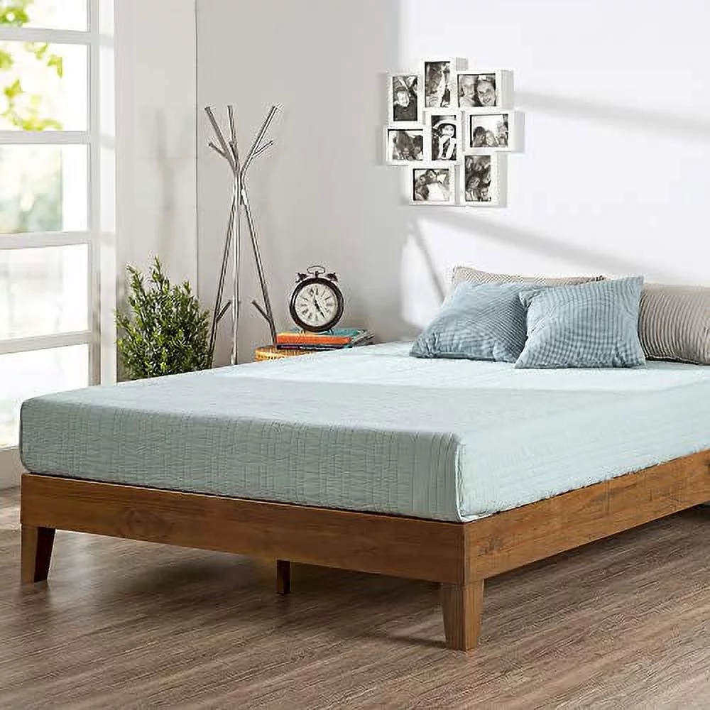 ZINUS Alexis Deluxe Wood Platform Bed Frame / Solid Wood Foundation / No Box Spring Needed / Wood Slat Support / Easy Assembly, Rustic Pine, King