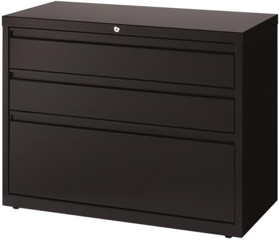 Hirsh 36 inch Wide 3 Drawer Box Metal Cabinet for Home and Office, Holds Letter, Legal and A4 Hanging Folders Lateral File, Black